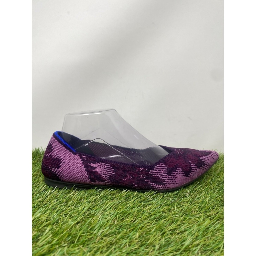 Rothy's The Point II Womens 8 Purple Floral Knit Pointed Toe Flats Work Career